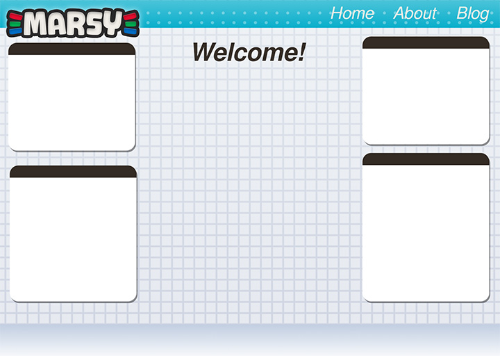 A mockup of the website, created in Photoshop